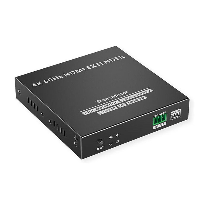 VALUE 14.99.3568 Extensor HDMI sobre IP IPCOLOR, Transmisor y Receptor 4K 2160p a 60Hz, HDCP 2.2, hasta 120m con Cable Cat5e/6