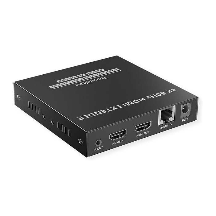 VALUE 14.99.3568 Extensor HDMI sobre IP IPCOLOR, Transmisor y Receptor 4K 2160p a 60Hz, HDCP 2.2, hasta 120m con Cable Cat5e/6