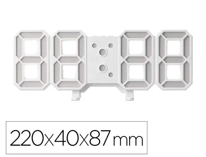 Q-connect Reloj de Pared Digital con Temperatura y 3 Alarmas, Control de Sonido, 220x40x87 mm Q-connect Reloj de Pared Digital con Temperatura y 3 Alarmas, Control de Sonido, 220x40x87 mm