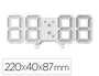 Q-connect Reloj de Pared Digital con Temperatura y 3 Alarmas, Control de Sonido, 220x40x87 mm