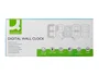 Q-connect Reloj de Pared Digital con Temperatura y 3 Alarmas, Control de Sonido, 220x40x87 mm
