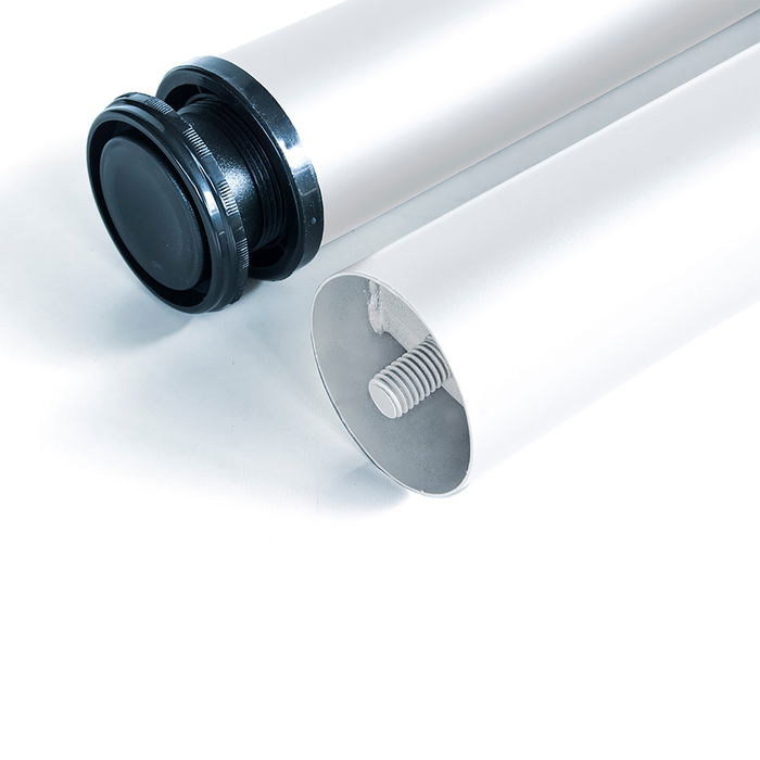 Emuca Lote de 4 patas para mesa, diámetro 60mm, H 830mm, Acero, Pintado blanco