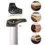 Emuca Lote de 4 patas para mesa, diámetro 60mm, H 830mm, Acero, Pintado blanco