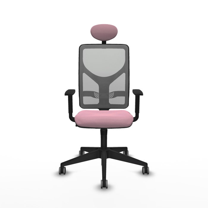 PIQUERAS Y CRESPO Silla de oficina Motilla con mecanismo Sincro, Rosa y Gris
