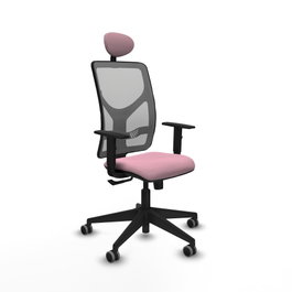 PIQUERAS Y CRESPO Silla de oficina Motilla con mecanismo Sincro, Rosa y Gris
