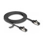 DeLOCK Cable de parcheo plano RJ45 Cat.8.1 flexible 2 m negro