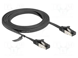 DeLOCK Cable de parcheo plano RJ45 Cat.8.1 flexible 2 m negro