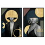 DKD Home Decor Set de 2 Cuadros de Mujer con Acabado Enmarcado 83x4,5x123 cm