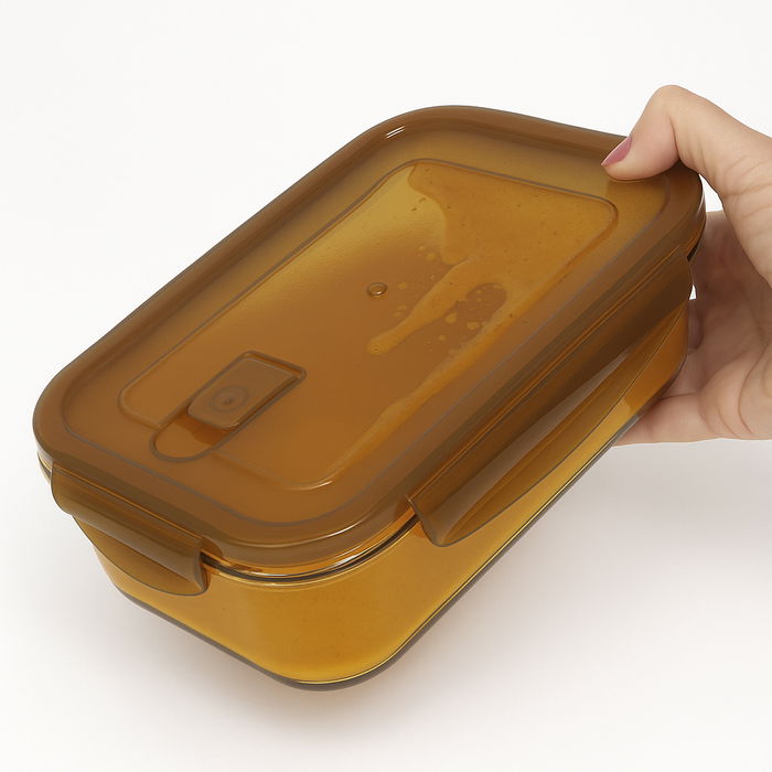 Ambare Fiambrera Rectangular Hermética 1.5L 23 cm x 17.5 cm x 7.6 cm (6 Unidades)