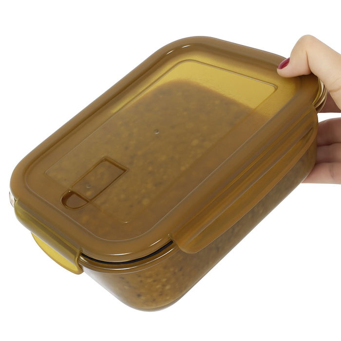 Ambare Fiambrera Rectangular Hermética 1.5L 23 cm x 17.5 cm x 7.6 cm (6 Unidades)