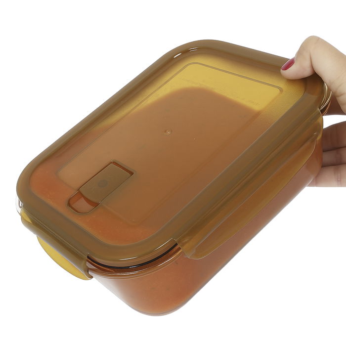 Ambare Fiambrera Rectangular Hermética 1.5L 23 cm x 17.5 cm x 7.6 cm (6 Unidades)