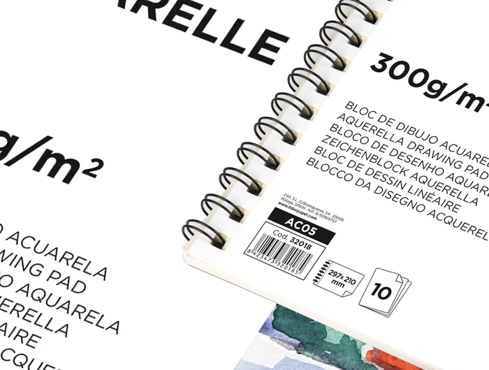 Liderpapel Bloc Dibujo Acuarela Espiral A4 297x210mm 10 Hojas 300g/m2 Sin Recuadro