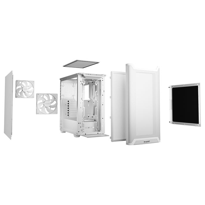 Be Quiet! PURE BASE 501 Airflow Caja Midi Tower PC Blanco ATX micro ATX Mini-ITX ABS Acero