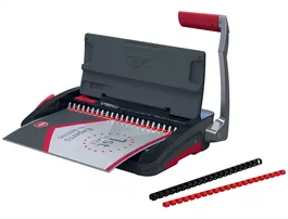 GBC CombBind CB12 Encuadernadora Canutillo A4 manual, perfora hasta 12 hojas, encuaderna hasta 165 hojas, color negro y plateado