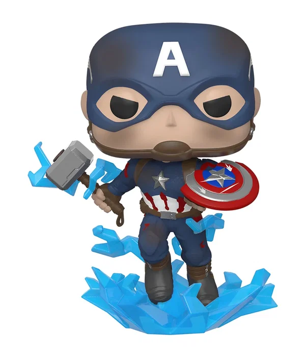 Funko POP! Captain America con Escudo Roto y Mjölnir - Avengers: Endgame Funko POP! Captain America con Escudo Roto y Mjölnir - Avengers: Endgame