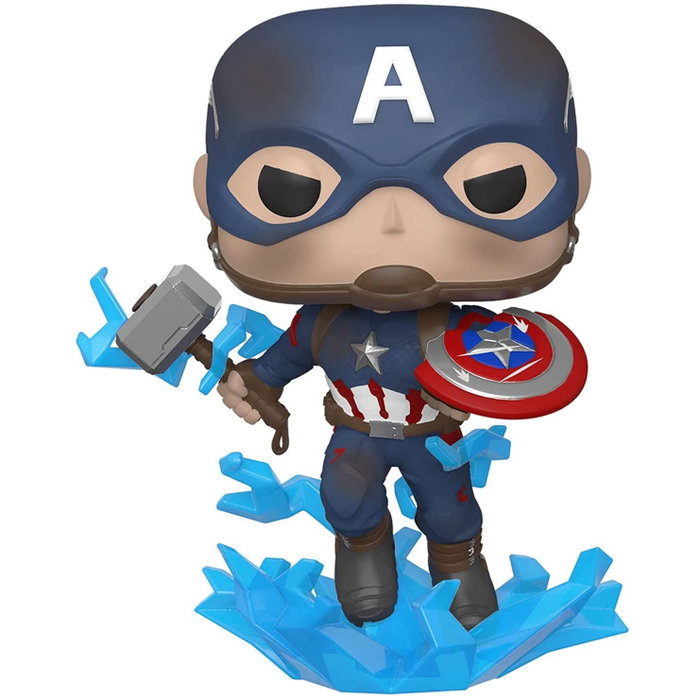 FUNKO POP! Captain America Marvel Avengers Endgame con Mjolnir y Escudo Roto