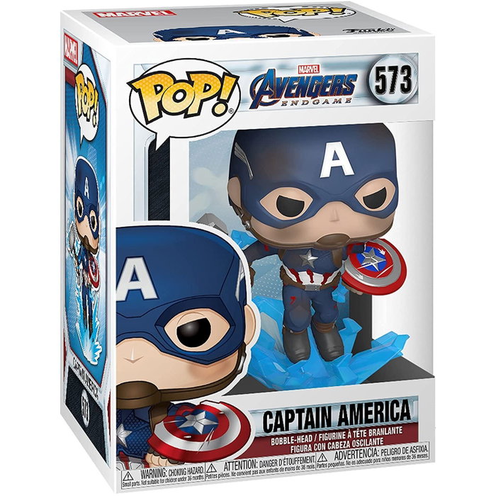 FUNKO POP! Captain America Marvel Avengers Endgame con Mjolnir y Escudo Roto
