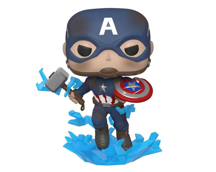 FUNKO POP! Captain America Marvel Avengers Endgame con Mjolnir y Escudo Roto