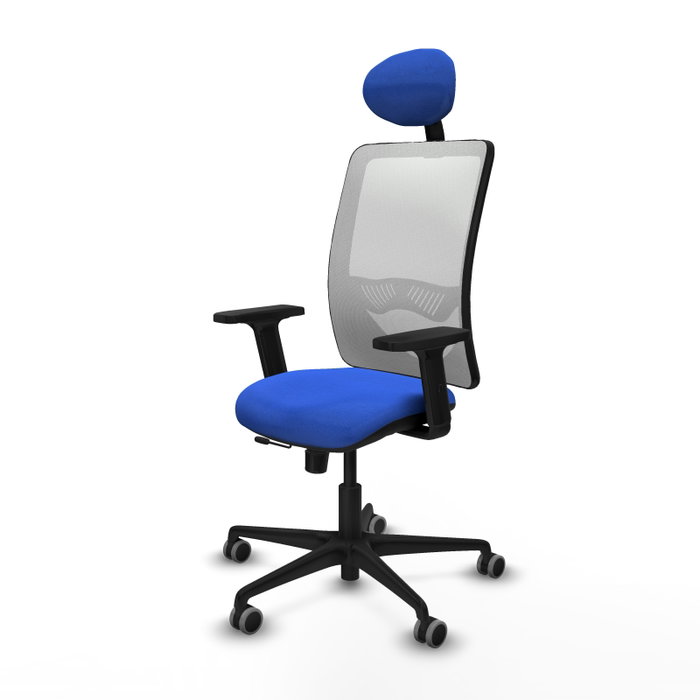 PIQUERAS Y CRESPO Silla de oficina Zulema con mecanismo Sincro/Traslack, Azul y Blanco