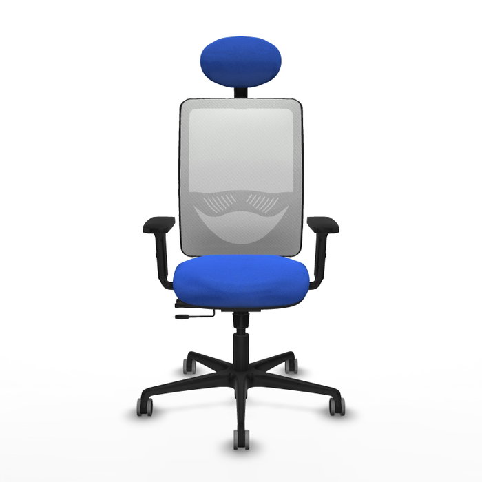 PIQUERAS Y CRESPO Silla de oficina Zulema con mecanismo Sincro/Traslack, Azul y Blanco