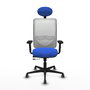 PIQUERAS Y CRESPO Silla de oficina Zulema con mecanismo Sincro/Traslack, Azul y Blanco