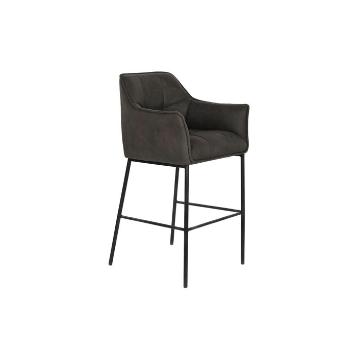 DKD Home Decor Taburete de Microfibra y Metal Marrón Oscuro DKD Home Decor Taburete de Microfibra y Metal Marrón Oscuro