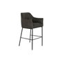 DKD Home Decor Taburete de Microfibra y Metal Marrón Oscuro