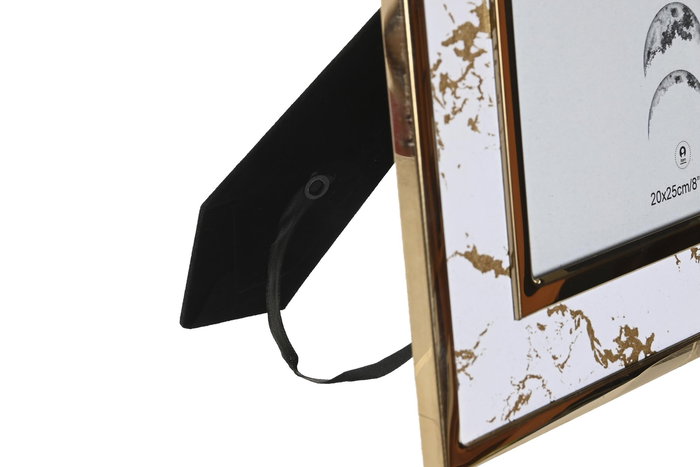 DKD Home Decor Marco Foto 20X25 Blanco Dorado Pu Inox 1 x 28.5 x 33.5 cm
