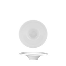 SUMMA SIRA Plato Hondo de Porcelana Blanca, Diámetro 12 cm, Apto Lavavajillas, Vajilla Media con Diseño de Curvas (Set de 6)