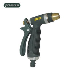 Mota Pistola de Riego Aluminio AR21 con Conector - Boquilla 1/2", Chorro Ajustable de Jet a Bruma, Cuerpo de Aluminio y Goma, Ideal para Jardinería, Riego y Limpieza