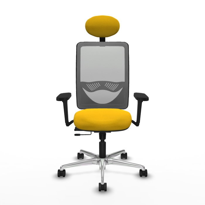 PIQUERAS Y CRESPO Silla de oficina Zulema con mecanismo Sincro/Traslack, Amarillo y Gris PIQUERAS Y CRESPO Silla de oficina Zulema con mecanismo Sincro/Traslack, Amarillo y Gris