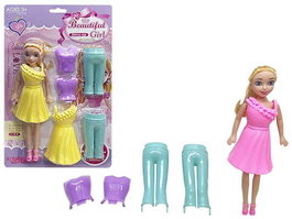 Rama Muñeca DIY con Vestidos para Intercambiar, 20x33x4 cm, Idiomas: Español, Inglés, Francés, Portugués