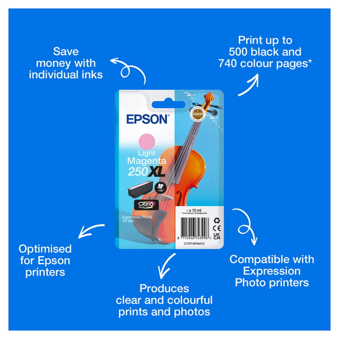 Epson 250XL Magenta Claro Claria Photo HD