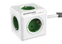 Allocacoc PowerCube Extended Base Múltiple o Regleta 5 Salidas AC, 1.5m Cable, Tipo F (CEE 7/4), Verde/Blanco, 3500W, 16A, 250V
