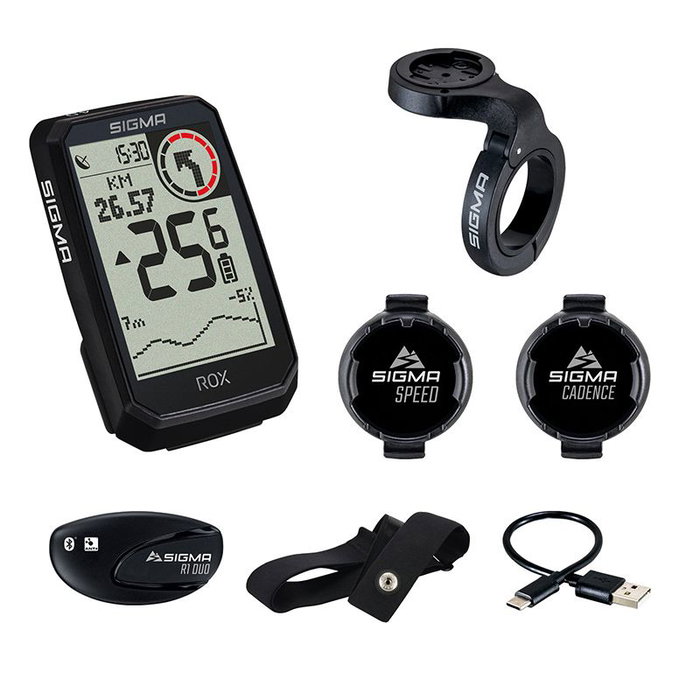 Sigma ROX 4.0 Kit Ciclismo: Computador GPS, Banda Frecuencia Cardíaca + Sensores Cadencia y Velocidad Sigma ROX 4.0 Kit Ciclismo: Computador GPS, Banda Frecuencia Cardíaca + Sensores Cadencia y Velocidad