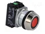 PROMET Interruptor de presión rojo 30mm NC + NA