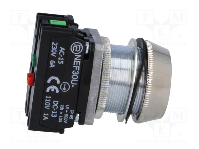 PROMET Interruptor de presión rojo 30mm NC + NA PROMET Interruptor de presión rojo 30mm NC + NA
