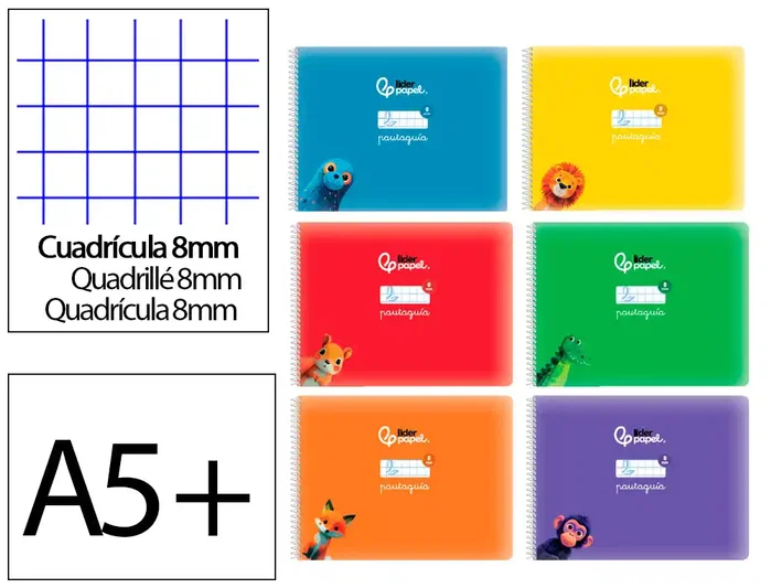 Liderpapel Libreta Cuadriculada Pautada 8mm Din A5+ 32 Hojas Liderpapel Libreta Cuadriculada Pautada 8mm Din A5+ 32 Hojas