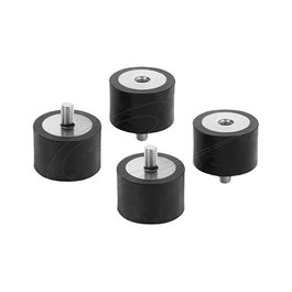DeLOCK 60821 Amortiguadores de vibración M6 x 1 mm D 30 x H 20 mm, 4 unidades, Negro/Acero