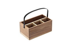 Leone Portacubiertos Con Asa Madera De Acacia