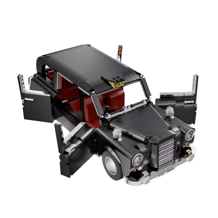 Deqube Taxi Londres LEVC 1871 1871 Pzas Escala 1:12 con Detalles de Motor y Interior, Puertas Abatibles y Techo Solar, Ideal Coleccionistas, +14 Años