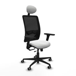 PIQUERAS Y CRESPO Silla de oficina Zulema con mecanismo Sincro/Traslack, Blanco y Negro