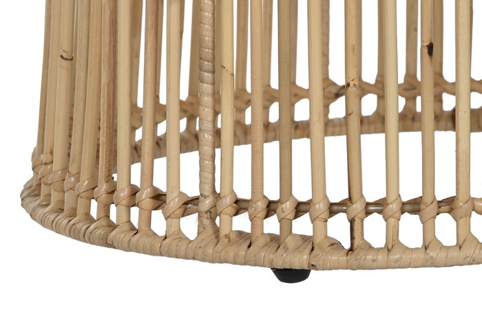 DKD Home Decor Mesita Auxiliar de Ratán y Acero Natural