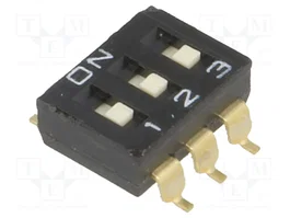 Aratas (Formerly Omron Components) A6S-3101-H DIP-SWITCH de 3 secciones SMT