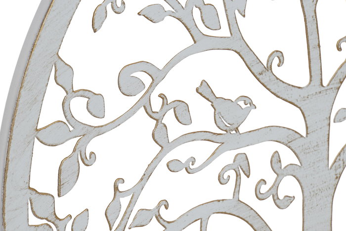 DKD Home Decor Decoración de Pared Metal Árbol Blanco 40x40 cm