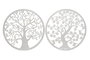 DKD Home Decor Decoración de Pared Metal Árbol Blanco 40x40 cm