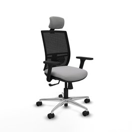 PIQUERAS Y CRESPO Silla de oficina Yunquera con mecanismo Sincro, Gris claro y Negro