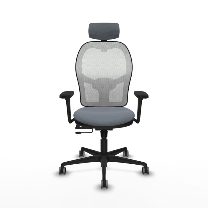 PIQUERAS Y CRESPO Silla de oficina Jorquera con mecanismo Sincro/Traslack, Gris y Blanco