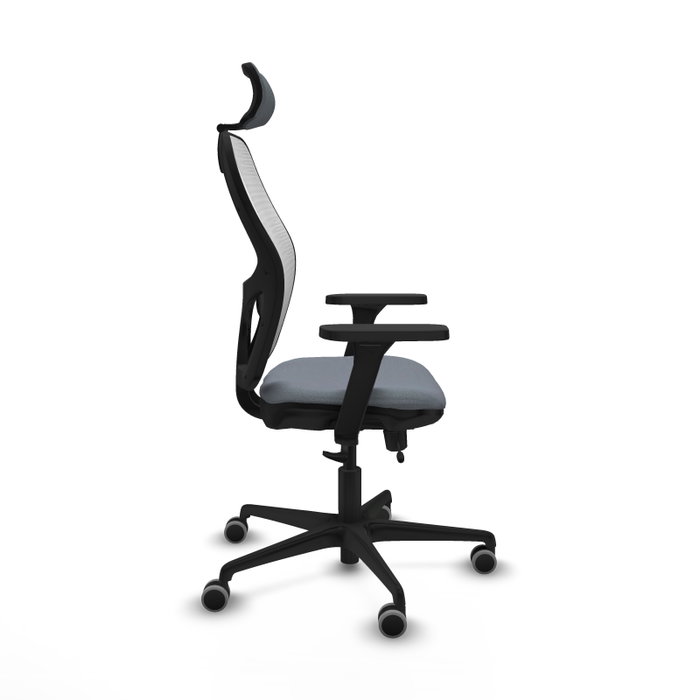 PIQUERAS Y CRESPO Silla de oficina Jorquera con mecanismo Sincro/Traslack, Gris y Blanco