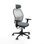 PIQUERAS Y CRESPO Silla de oficina Jorquera con mecanismo Sincro/Traslack, Gris y Blanco